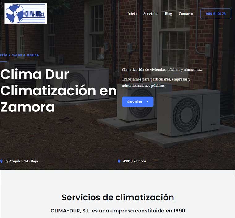 nuevo sitio web de Clima-Dur